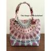 Women Mandala Ombre Designer CottonTote Beach Bag Throw Handmade Shopping Purse