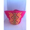 NEW HANDMADE WAYUU MOCHILA large COTTON TOTE shoulder beach PINK ORANGE BAG