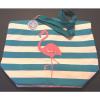 XLG Flamingo Beach Tote bag Sturdy with a Tropical Beach, Coastal Style