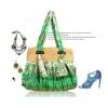 Green bohemian straw Plaited Women shoulder bags,handbags beach bag