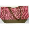 Women&#039;s Large Hand Beach Diaper Bag Purse w Zipper Zebra Polka Dot Print