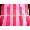 Set of 2 Victoria&#039;s Secret large striped pink sequin canvas tote beach pool bags