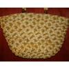 Basket Straw Beach Bag Beige With Gold