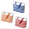 Ladies Summer BEACH Bag - White NAUTICAL STRIPE STRIPED Shopping Shoulder Bag