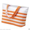 Ladies Summer BEACH Bag - White NAUTICAL STRIPE STRIPED Shopping Shoulder Bag