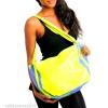 RX1 Large NEON Yellow Beach TOTE BAG Shoulder Travel Purse denim NEW 17&#034; 12&#034; 5&#034;