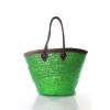 Love by Diego Binette Green Brown Woven Straw Leather Beach Tote Bag New $195