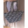 black silver sparkle straw cotton lined sack large tote beach pool bag