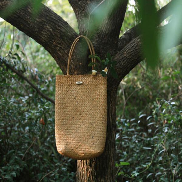 Retro Women Natural Straw Handbag Beach Bag #5 image