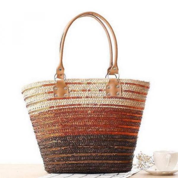 New Women  Straw Weave Woven Summer Beach Tote Big Shoulder Bag Handbag! #2 image