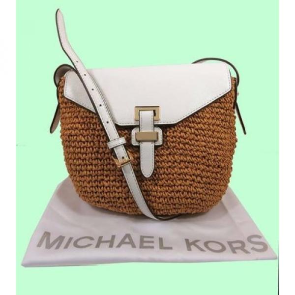 MICHAEL KORS  NAOMI  Woven Straw MD Cross body Bag Msrp $248.00 #1 image