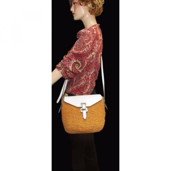 MICHAEL KORS  NAOMI  Woven Straw MD Cross body Bag Msrp $248.00 #4 image