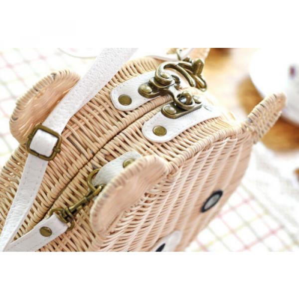 2016 New Fashion Women Summer Cute Brown Bear Straw Bag Beach Tote Bag Handbag #5 image