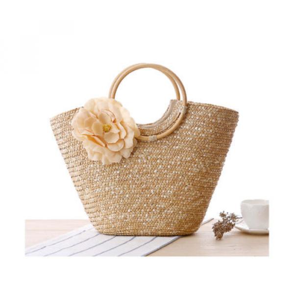 Summer Style Beach Rattan Women Handbag Flowers Vacation Bag #1 image