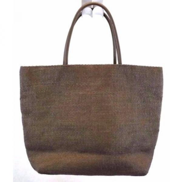 GAP Factory Store Women&#039;s Tote Bag Straw Style Shell Purse handbag Brown Large #2 image