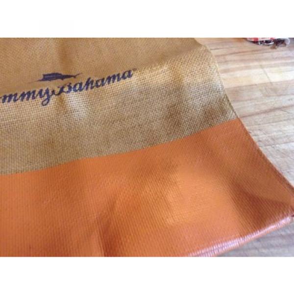 Tommy Bahama Orange &amp; Light Brown / Tan Woven Straw Tote Bag #3 image