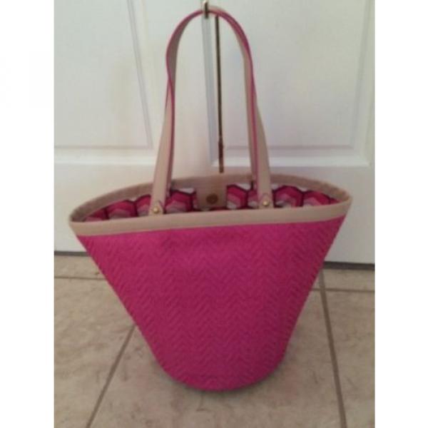 NWT Juicy Couture Dragon Fruit Shore Bag Straw Leather Lynn Tote Handbag Purse #5 image