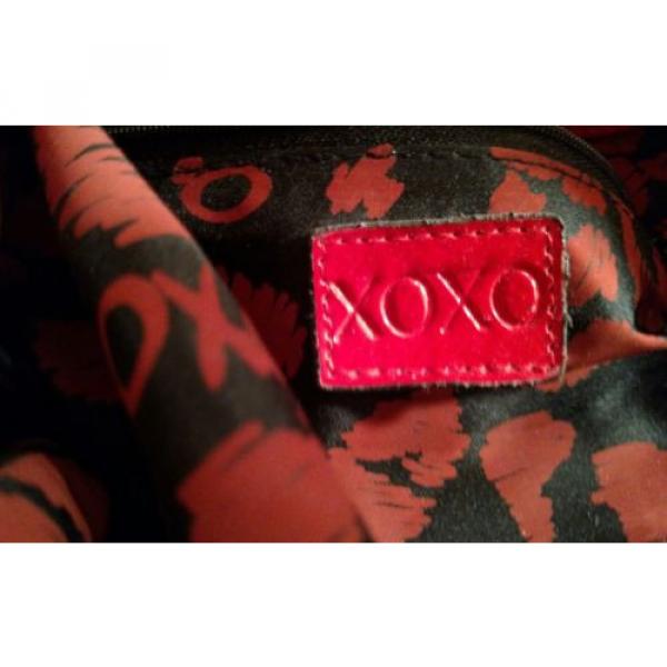 XOXO Natural color STRAW Woven Hand Bag/Purse w/RED HEART SHAPED cut-out handles #4 image