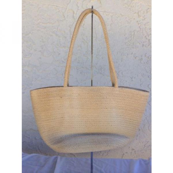 Natural Woven Straw Shoulder Bag Purse Bow Accent Art to Wear #5 image