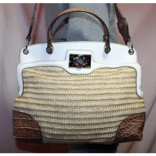 DANA BUCHMAN Medium Straw Man Made Shoulder Hobo Tote Slouch Purse Bag #1 image