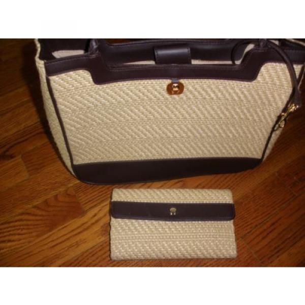 ETIENNE AIGNER Straw Tote Bag &amp; Matching Clutch Wallet #3 image