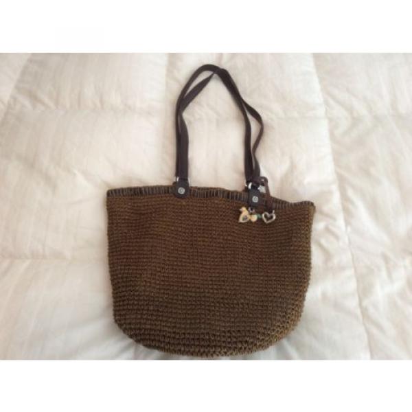 BRIGHTON Straw/Weave w/Brown Leather Trim Tote Shoulder Bag #1 image