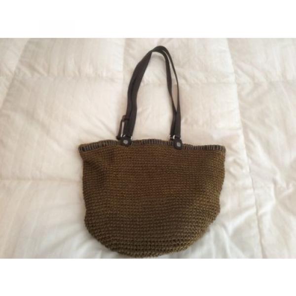 BRIGHTON Straw/Weave w/Brown Leather Trim Tote Shoulder Bag #2 image