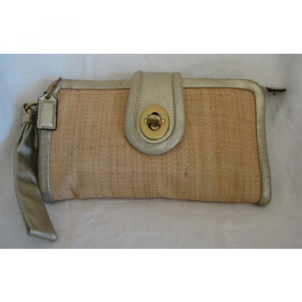 COACH PARKER Straw Clutch Wallet Purse Bag-42474-NICE #2 image