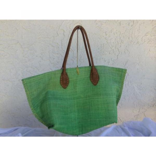 LILLY PULITZER Target Large Tote Bag Purse Green &#034;Nosey Posie&#034; Raffia with Scarf #5 image