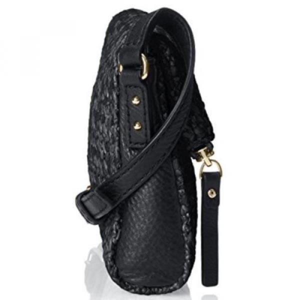 KATE SPADE NEW YORK COBBLE HILL STRAW MINI CARSON CROSS-BODY BAG Black #4 image