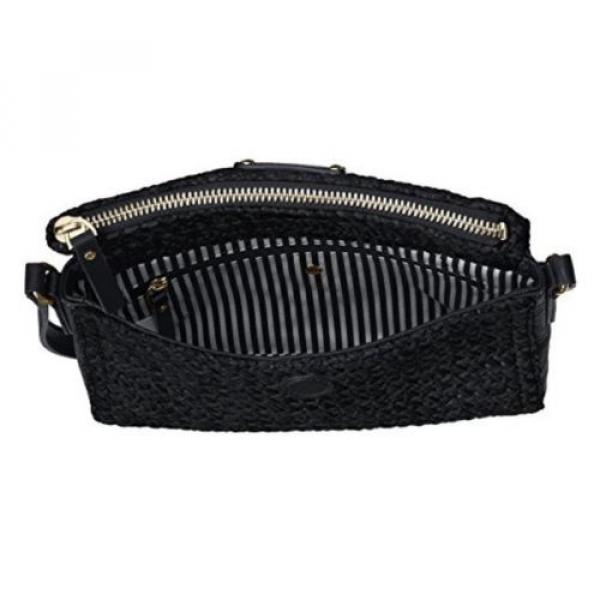 KATE SPADE NEW YORK COBBLE HILL STRAW MINI CARSON CROSS-BODY BAG Black #5 image