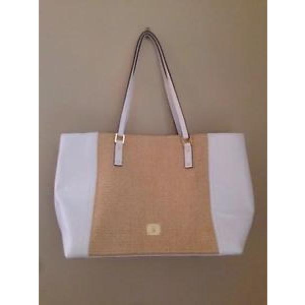 NWT RALPH LAUREN PERCY WHITE w/STRAW TOTE SHOULDER BAG PURSE- $198 #1 image