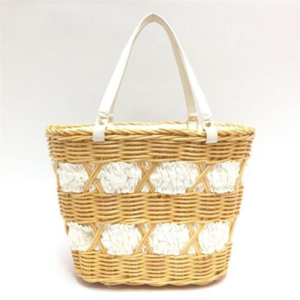 Auth Samantha Tavatha Braid Straw Tote Bag White Lace Hand Bag Sa..(a16003014) #2 image