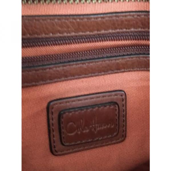 Authentic Cole Haan  Bag Woven euc brown leather with woven straw. #4 image