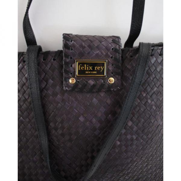 Felix Ray Women&#039;s Dark Plum Woven Straw Shoulder Bag Handbag #5 image