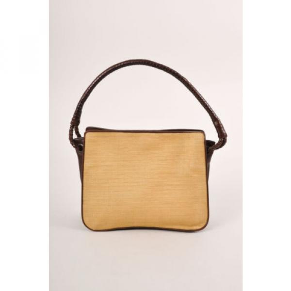 Bottega Veneta Tan Brown Leather &amp; Straw Fiber Small Shoulder Bag #1 image