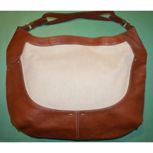 Cole Haan Leather and Raffia Straw Large Hobo Bag #1 image