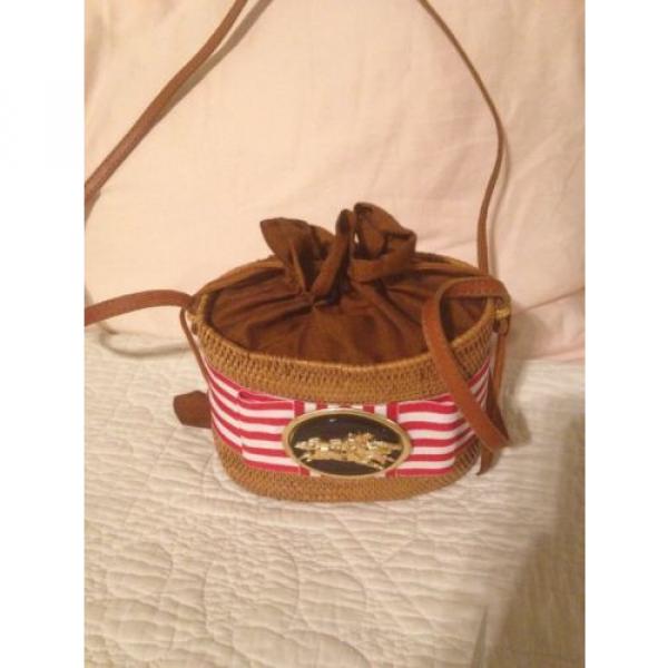 Nwt New Bosom Buddy Bags Straw Horse Jockey Red White Purse Long Kentucky Derby #3 image