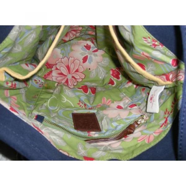 Multi-Color Straw &amp; Canvas Large Lucky Brand Shoulder Bag Purse Tote Shopper Fob #2 image