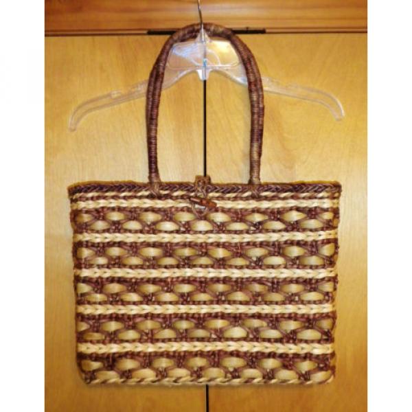 SCALA COLLECTION WOVEN STRAW SISAL JUTE BOHO SUMMER TOTE PURE SBEACH BAG EUC! #1 image