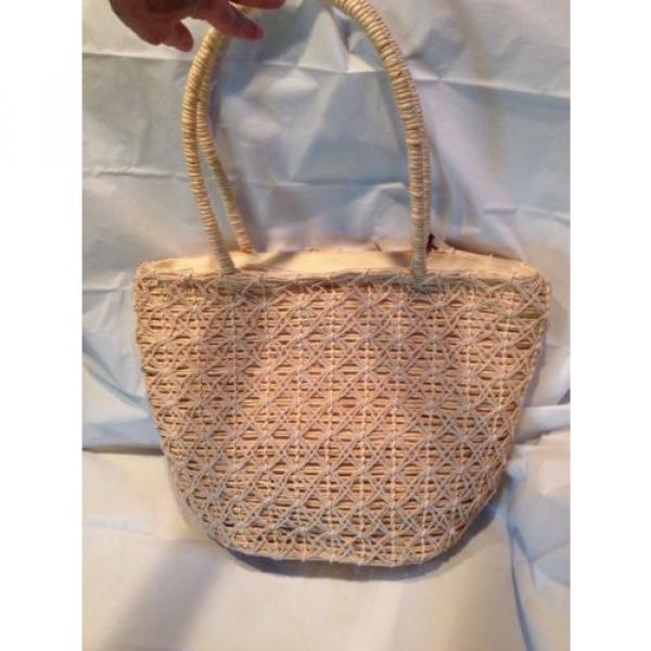 Liz Claiborne Shoulder Bag Purse Corn Husk Straw LARGE Beach Tote Excellent #3 image