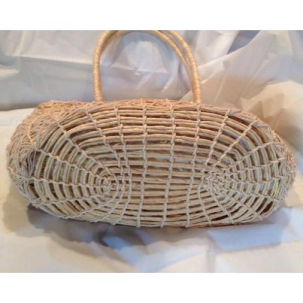 Liz Claiborne Shoulder Bag Purse Corn Husk Straw LARGE Beach Tote Excellent #4 image