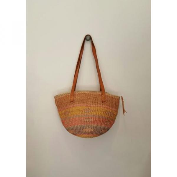 Vintage Woven Straw / Jute Southwestern Boho Bag / Purse #2 image