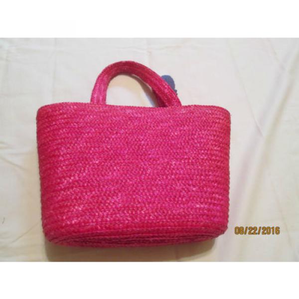 Liz Claiborne Hot Pink 100% Wheat Straw Ladies Hand Bag, Summer Purse #3 image