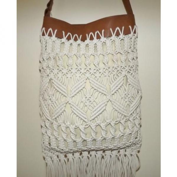 NEW STRAW STUDIOS WOMEN&#039;S CROCHET TOTE SHOULDER BAG NATURAL ZL14046 #2 image