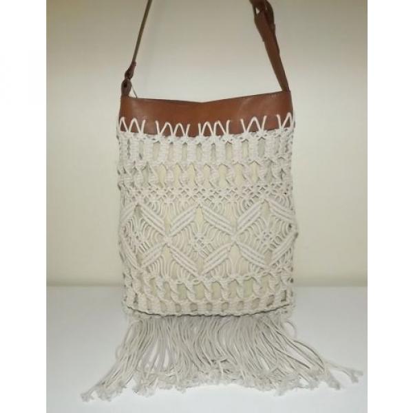 NEW STRAW STUDIOS WOMEN&#039;S CROCHET TOTE SHOULDER BAG NATURAL ZL14046 #3 image