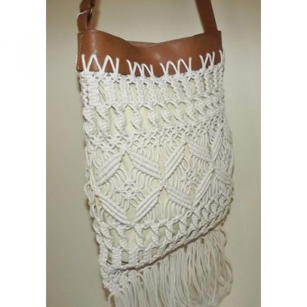 NEW STRAW STUDIOS WOMEN&#039;S CROCHET TOTE SHOULDER BAG NATURAL ZL14046 #4 image