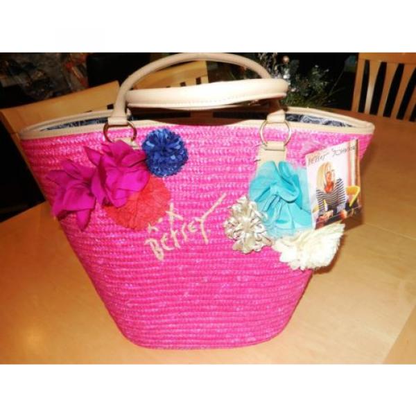 Betsey Johnson Pink Santorini Straw Bag MSRP $88 #1 image