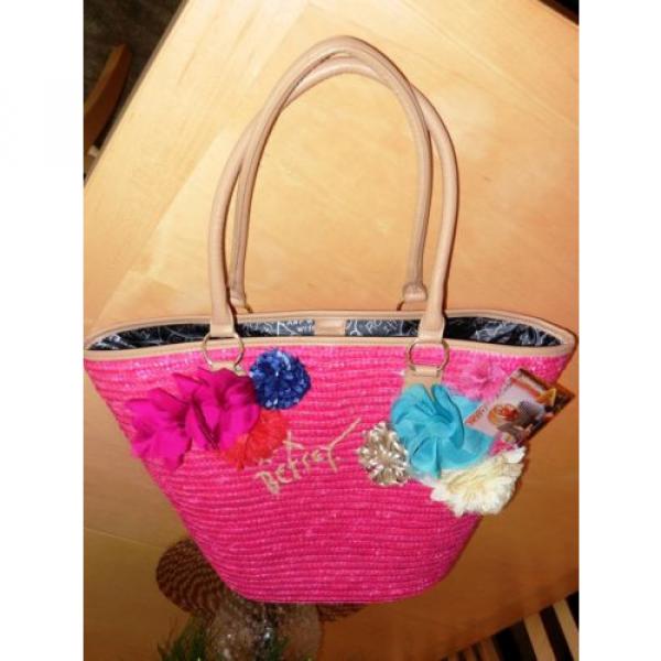 Betsey Johnson Pink Santorini Straw Bag MSRP $88 #2 image