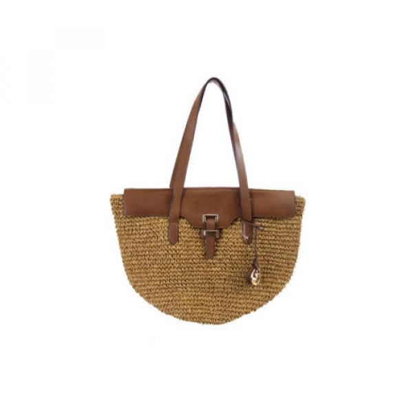 Michael Kors New Walnut Gold Straw Naomi Large Tote Bag Osfa $289* #1 image